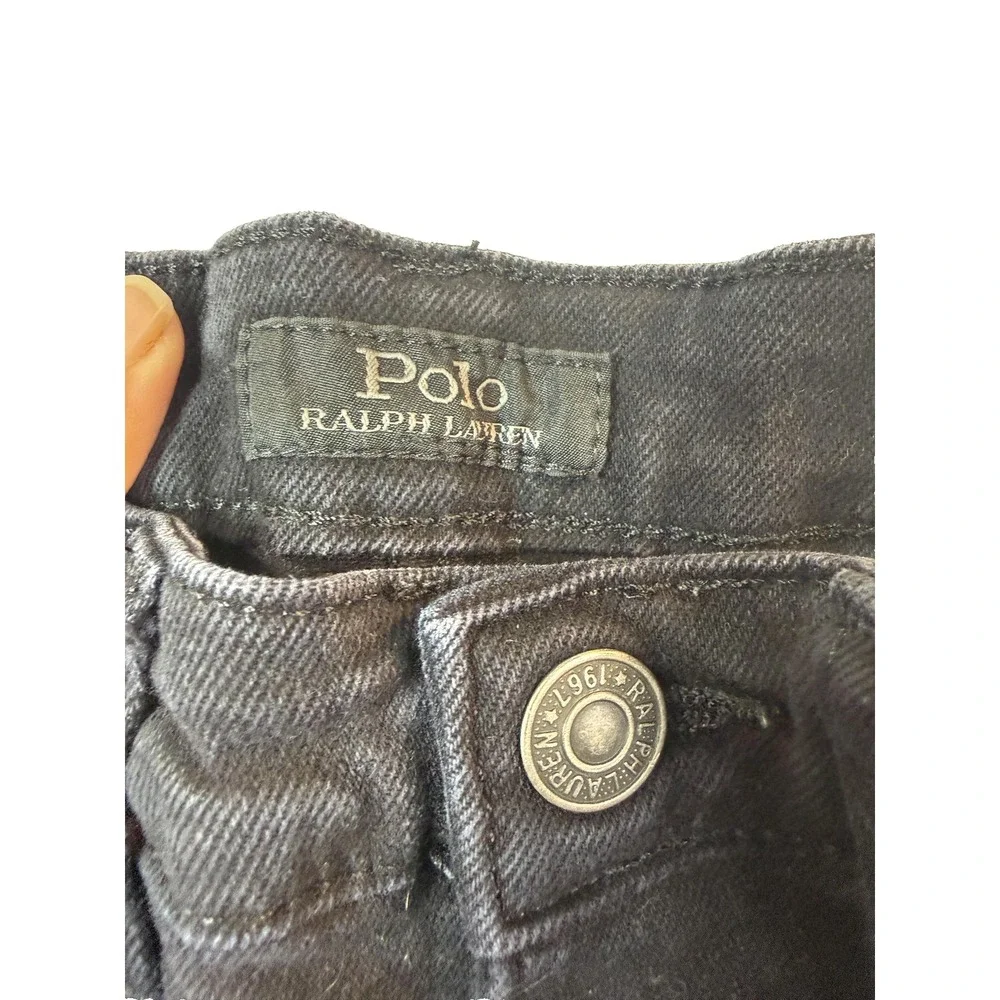 Polo Ralph Lauren Girls Black‎ Jeans Size 8 Slim Straight Stretch Denim Pants